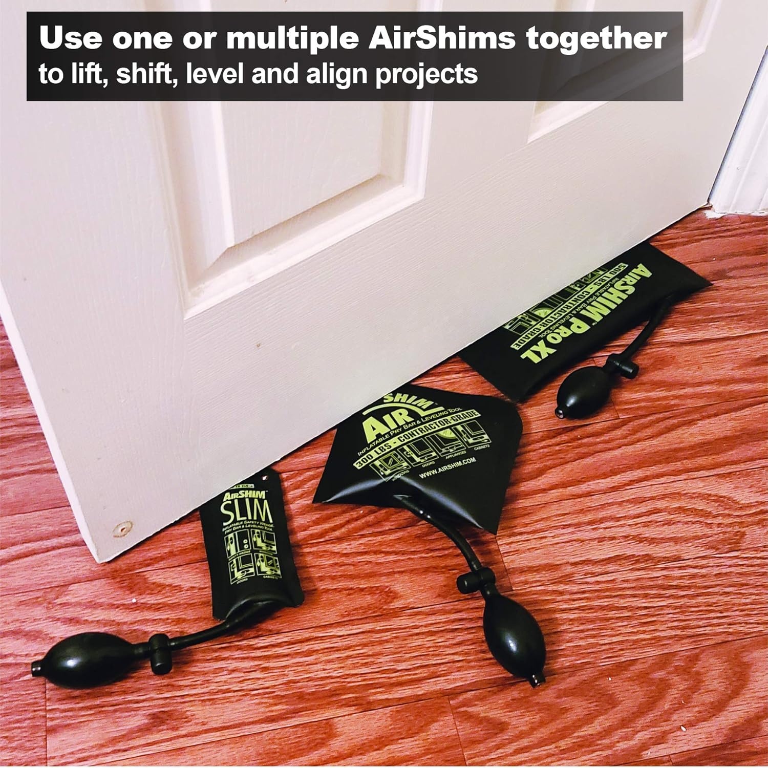 image:imageCalculated Industries 1134 AirShim Inflatable Pry Bars and Leveling Tools 3pc Value Pack Original AirShim AirShim Pro XL and AirShim Slim ContractorGrade Alignment Pump Wedges Set of 3