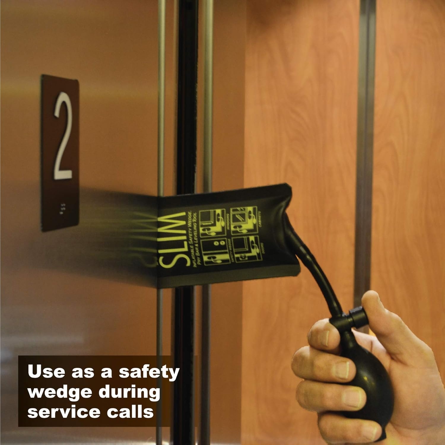 image:imageCalculated Industries 1180 AirShim Slim Inflatable Elevator Door Wedge Safety Wedge amp Pry Bar amp Leveling Tool For Installers Mechanics amp Inspectors 150 Lb Rating
