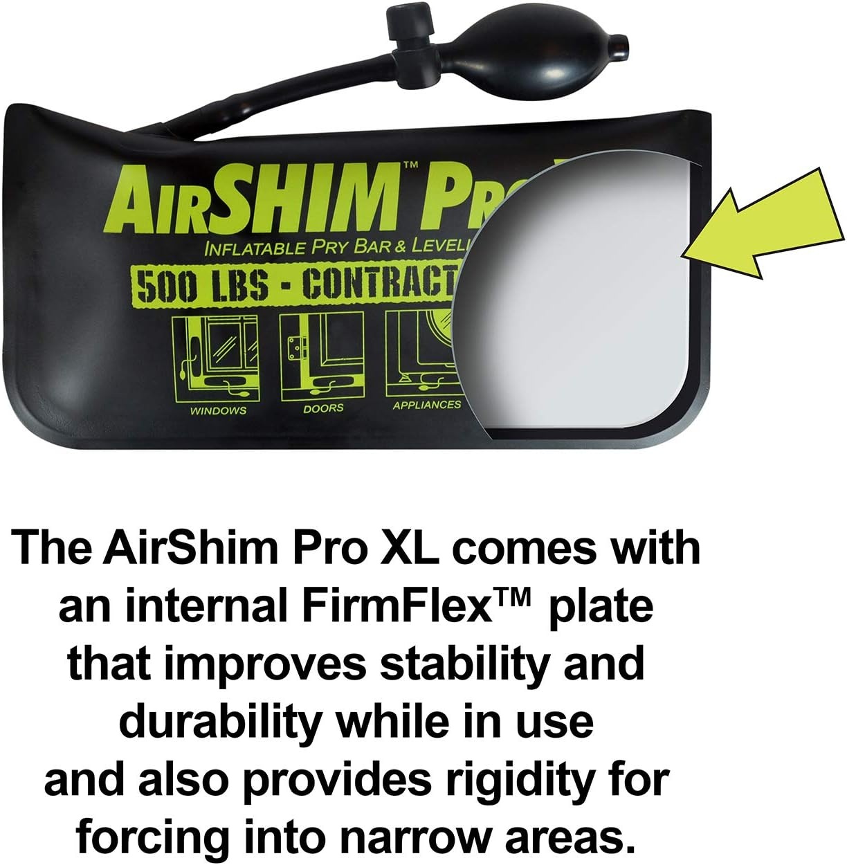 image:imageCalculated Industries 1194 AirShim XL Inflatable Pry Bar and Leveling Tool 500 LB Load Holding Rating ContractorGrade Alignment Pump Wedge1 Piece XL
