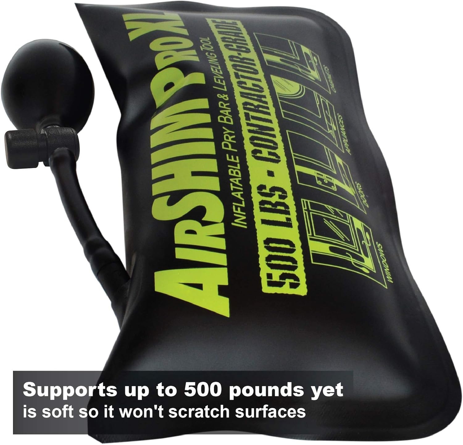 image:imageCalculated Industries 1194 AirShim XL Inflatable Pry Bar and Leveling Tool 500 LB Load Holding Rating ContractorGrade Alignment Pump Wedge1 Piece XL