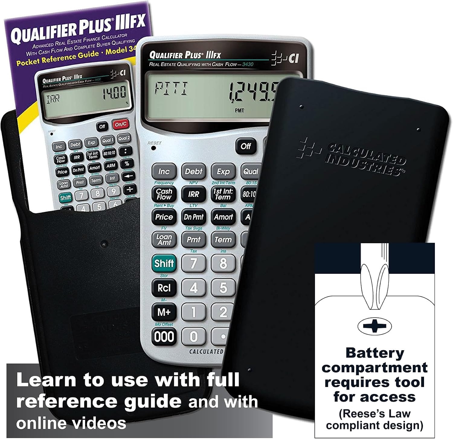 image:imageCalculated Industries 3430 Qualifier Plus IIIfx Real Estate Calculator Advanced Mortgage Finance ClearlyLabeled Keys Buyer PreQualifying Payments amp Amortizations ARMs Combos FHAVA
