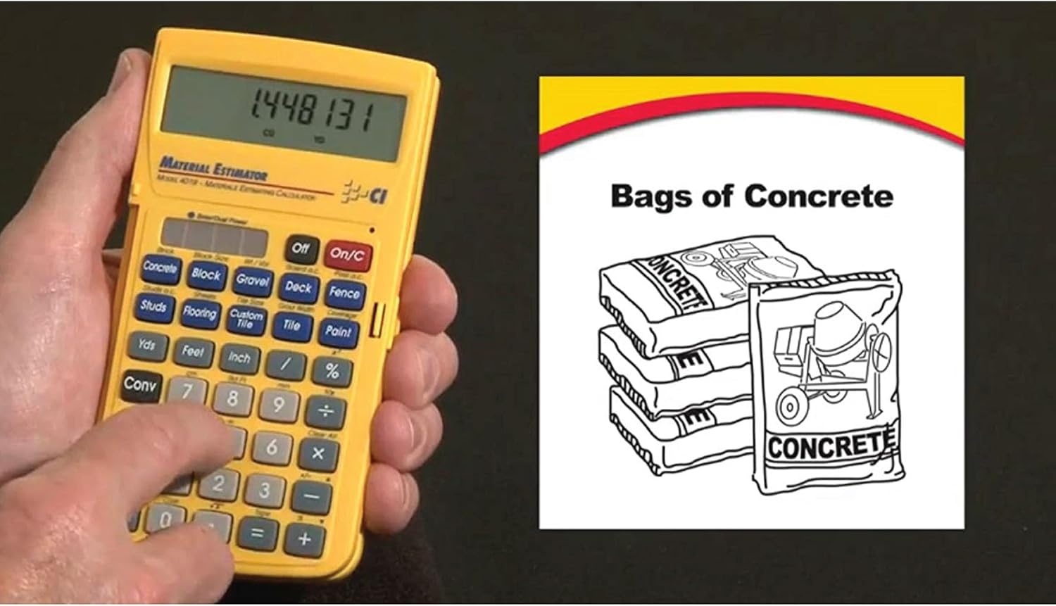 image:imageCalculated Industries 4019 Material Estimator Calculator Finds Project Building Material Costs for DIYs Contractors Tradesmen Handymen and Construction Estimating ProfessionalsYellow Building Materials Quantities and Costs for DIYs Contractors Tradesmen Handymen and Construction Estimating Professionals