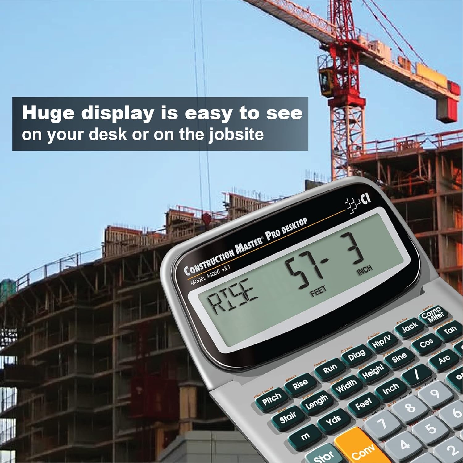image:imageCalculated Industries 4065 Construction Master Pro Advanced Construction Math FeetinchFraction Calculator for Contractors Estimators Builders Framers Remodelers Renovators and Carpenters Advanced Construction Math FeetInchFractions For Contractors Estimators BuildersDesktop