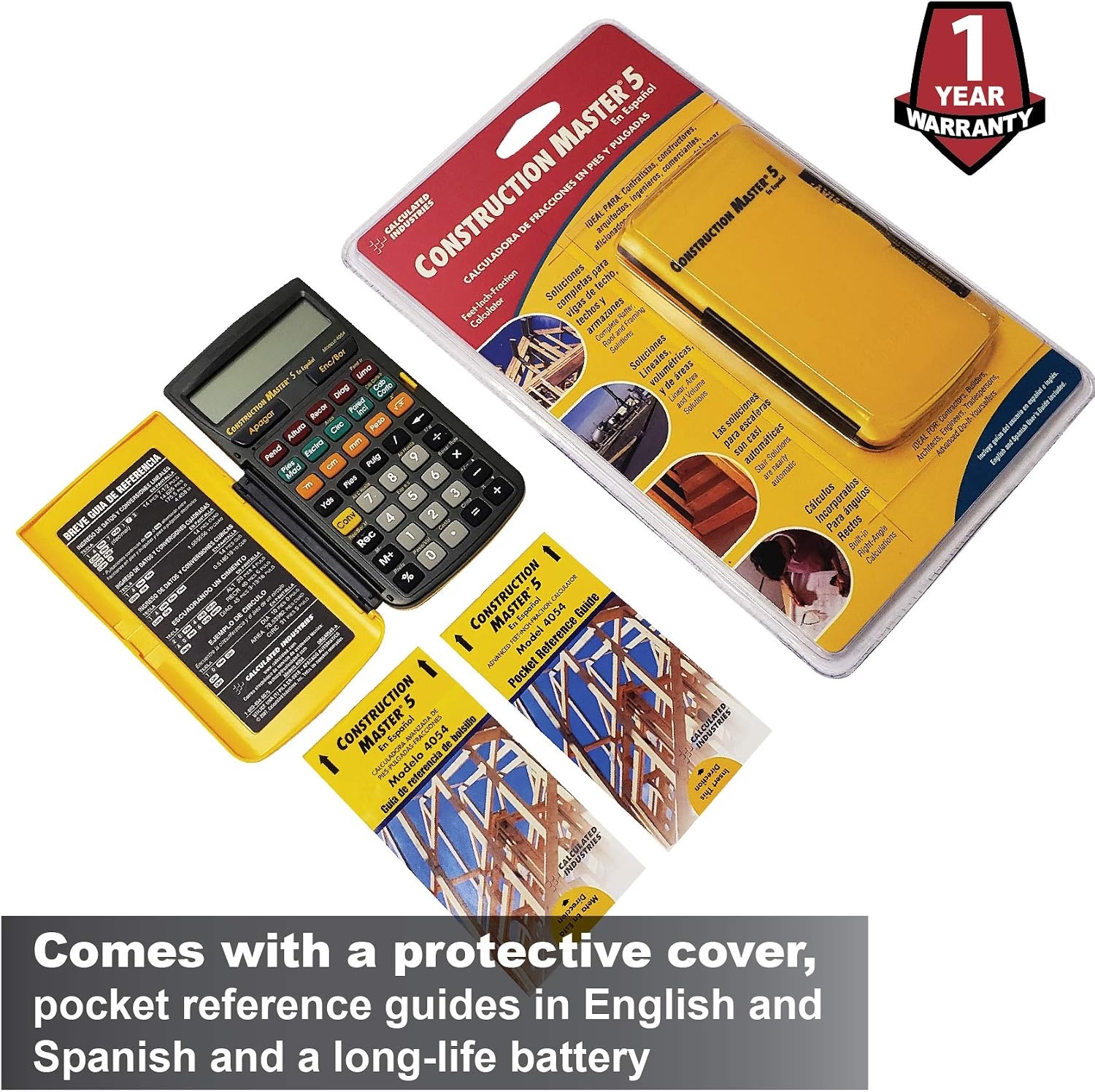 image:imageCalculated Industries 4065 Construction Master Pro Advanced Construction Math FeetinchFraction Calculator for Contractors Estimators Builders Framers Remodelers Renovators and Carpenters Advanced Construction Math FeetInchFractions For Contractors Estimators BuildersCM5 en Espanol