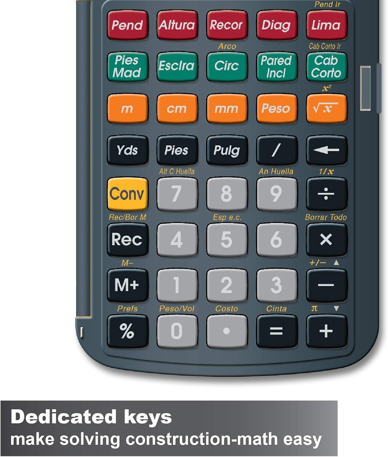 image:imageCalculated Industries 4065 Construction Master Pro Advanced Construction Math FeetinchFraction Calculator for Contractors Estimators Builders Framers Remodelers Renovators and Carpenters Advanced Construction Math FeetInchFractions For Contractors Estimators BuildersCM5 en Espanol
