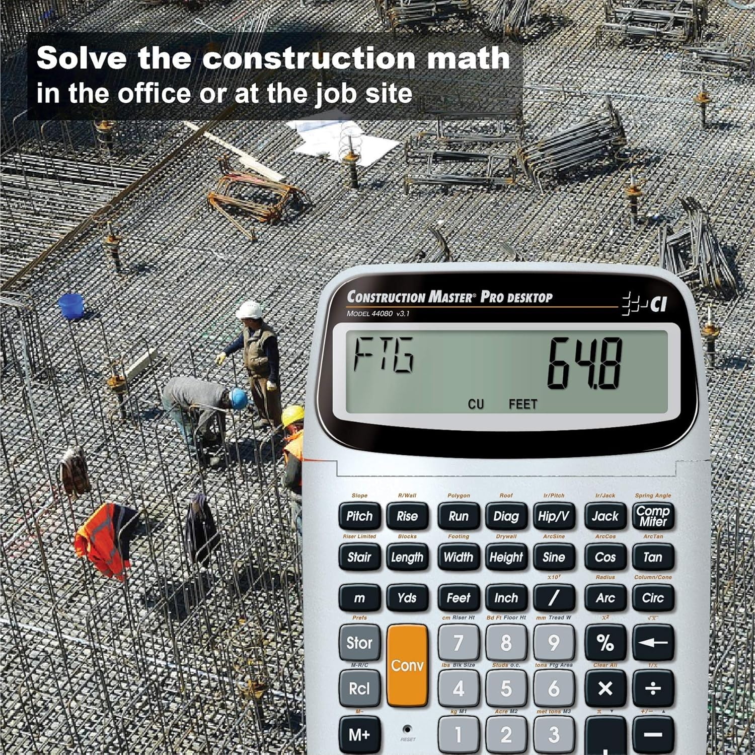 image:imageCalculated Industries 4065 Construction Master Pro Advanced Construction Math FeetinchFraction Calculator for Contractors Estimators Builders Framers Remodelers Renovators and Carpenters Advanced Construction Math FeetInchFractions For Contractors Estimators BuildersDesktop