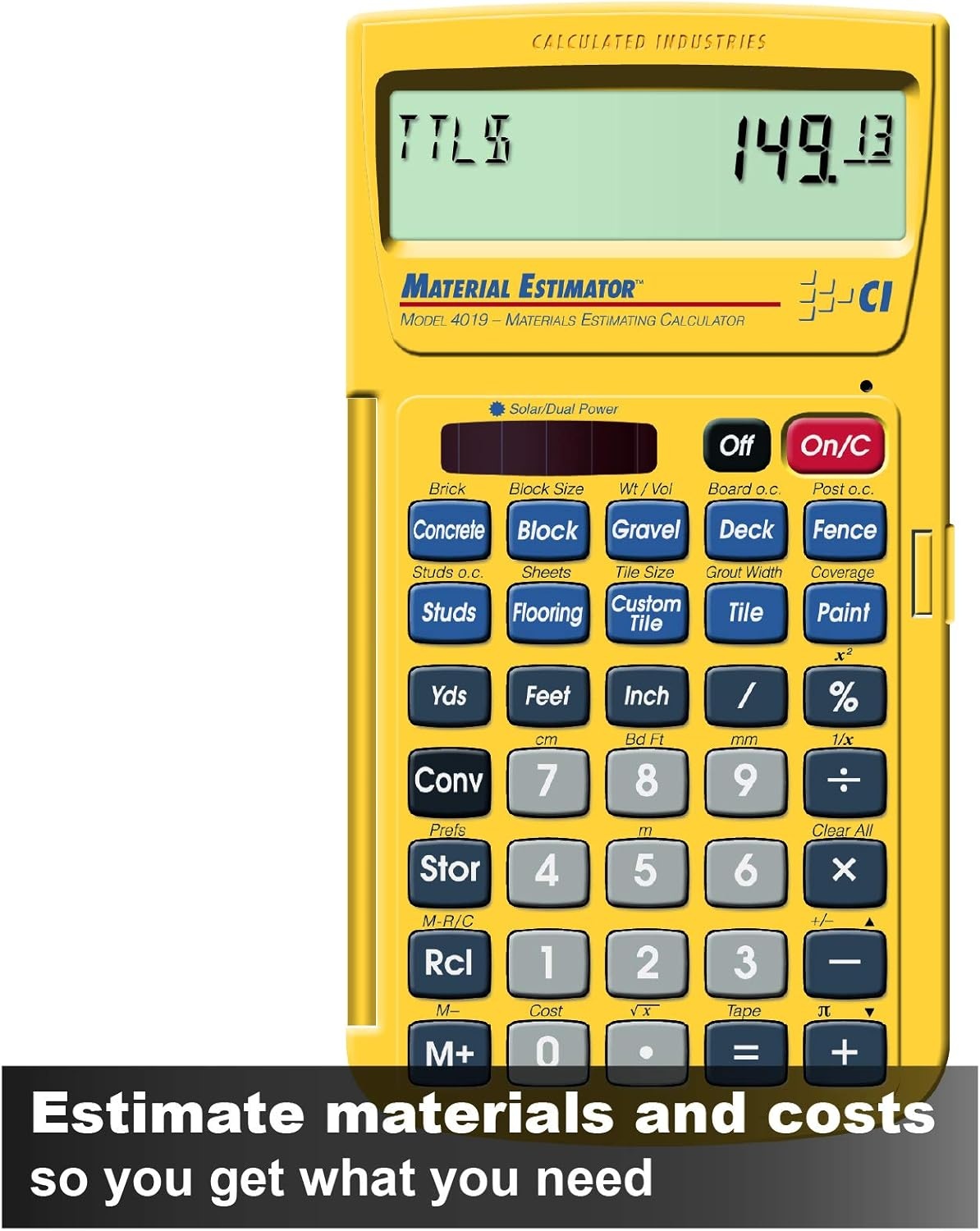 image:imageCalculated Industries 4065 Construction Master Pro Advanced Construction Math FeetinchFraction Calculator for Contractors Estimators Builders Framers Remodelers Renovators and Carpenters Advanced Construction Math FeetInchFractions For Contractors Estimators BuildersDesktop