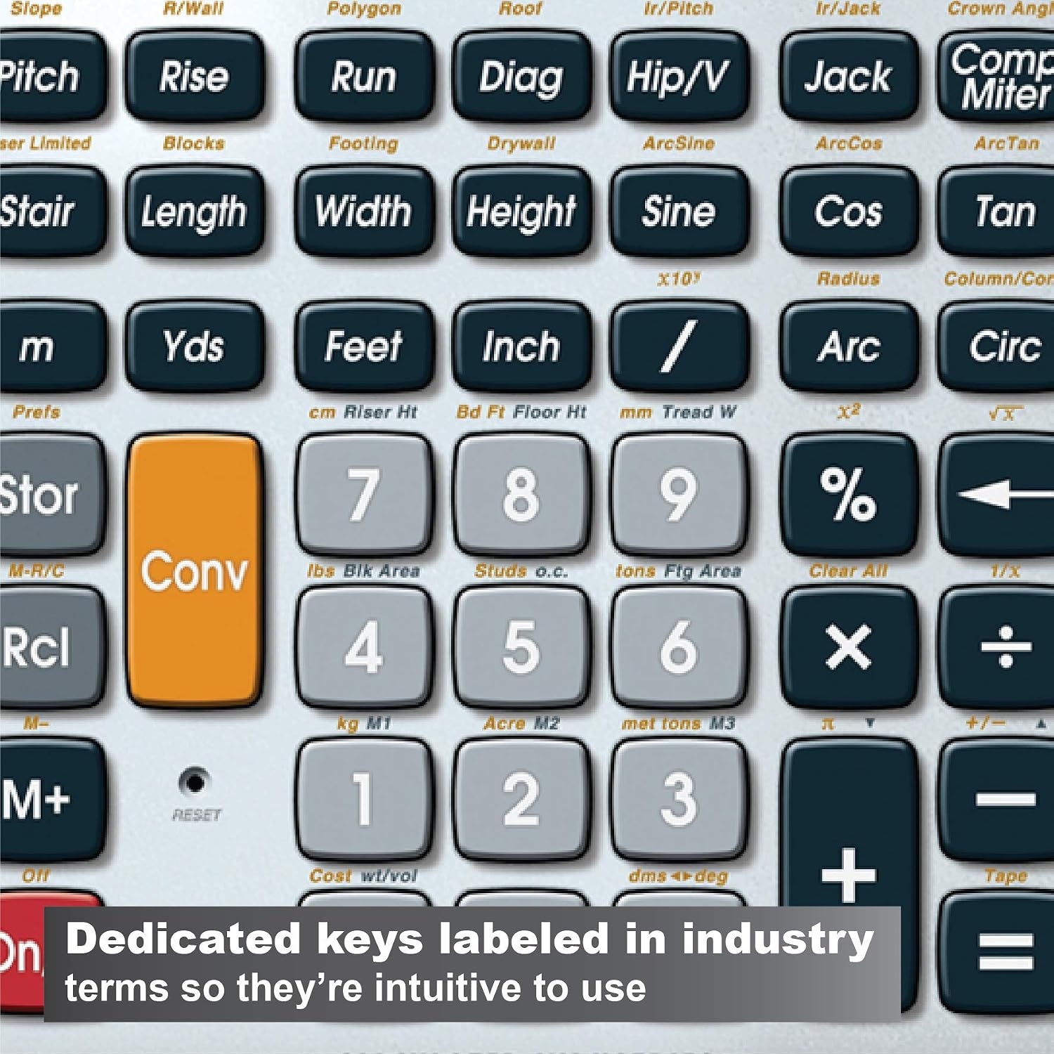 image:imageCalculated Industries 4065 Construction Master Pro Advanced Construction Math FeetinchFraction Calculator for Contractors Estimators Builders Framers Remodelers Renovators and Carpenters Advanced Construction Math FeetInchFractions For Contractors Estimators BuildersDesktop