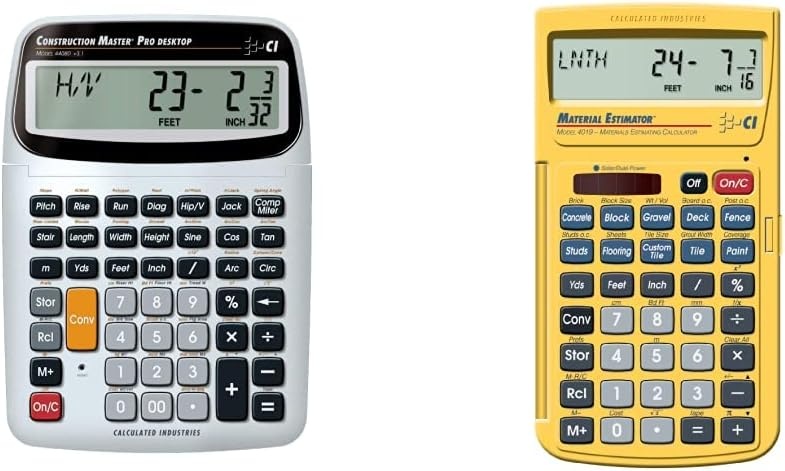 image:imageCalculated Industries 4065 Construction Master Pro Advanced Construction Math FeetinchFraction Calculator for Contractors Estimators Builders Framers Remodelers Renovators and Carpenters Advanced Construction Math FeetInchFractions For Contractors Estimators BuildersDesktop
