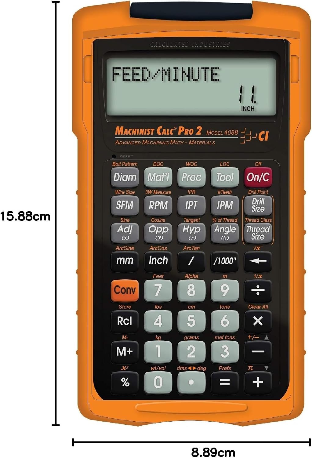 image:imageCalculated Industries 4088 Machinist Calc Pro 2 Advanced Machining Calculator Speeds and Feeds DOC LOC and WOC for Materials and Tool settings Machinists Setters Tool amp Die Makers Shop Owners EngineeringScientific Speeds amp Feeds DOC LOC amp WOC Materials and Tool SettingsCalculator