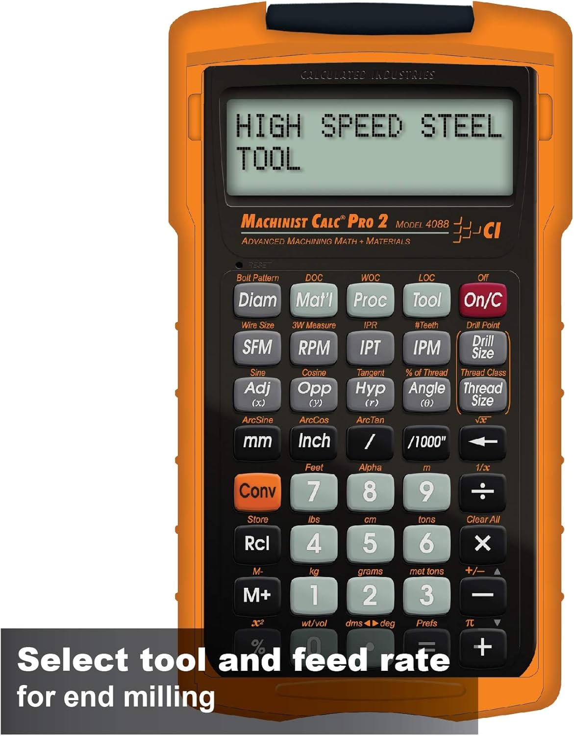 image:imageCalculated Industries 4088 Machinist Calc Pro 2 Advanced Machining Calculator Speeds and Feeds DOC LOC and WOC for Materials and Tool settings Machinists Setters Tool amp Die Makers Shop Owners EngineeringScientific Speeds amp Feeds DOC LOC amp WOC Materials and Tool SettingsCalculator