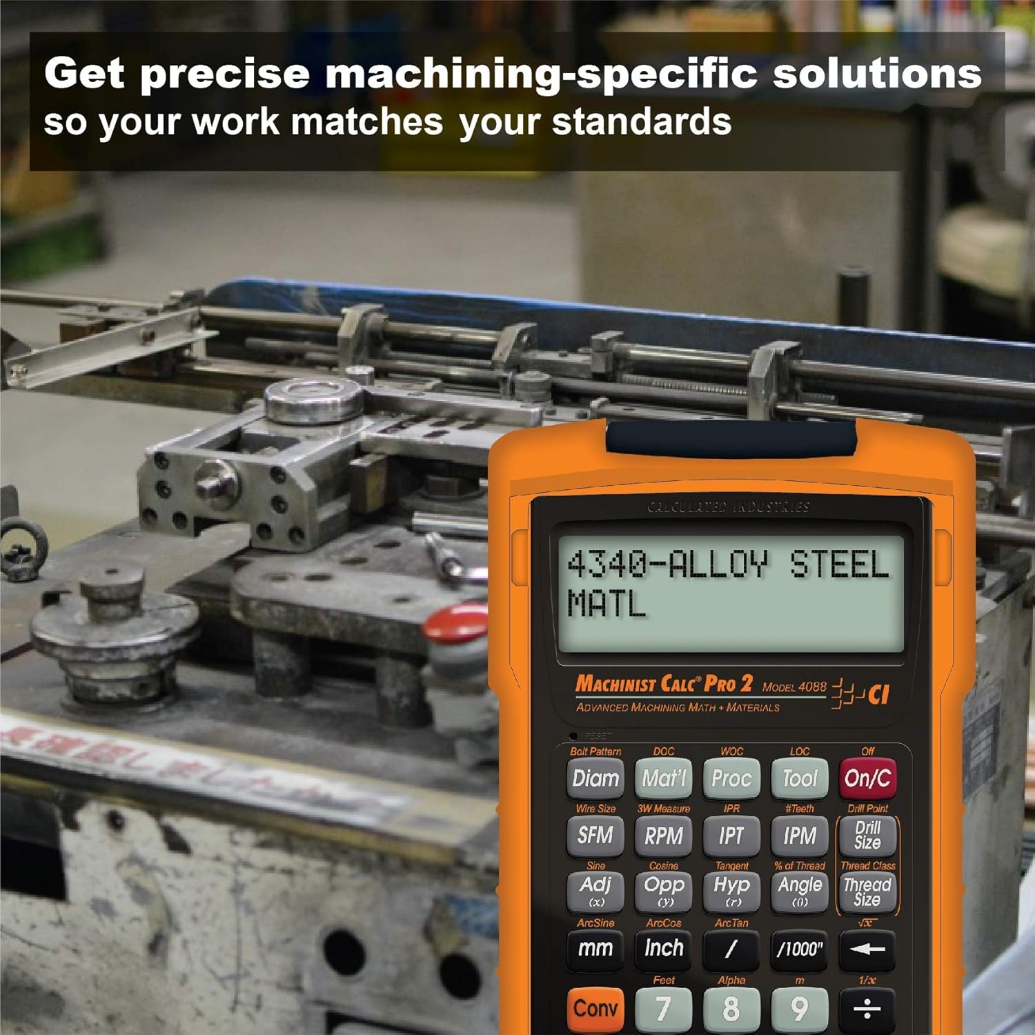 image:imageCalculated Industries 4088 Machinist Calc Pro 2 Advanced Machining Calculator Speeds and Feeds DOC LOC and WOC for Materials and Tool settings Machinists Setters Tool amp Die Makers Shop Owners EngineeringScientific Speeds amp Feeds DOC LOC amp WOC Materials and Tool SettingsCalculator