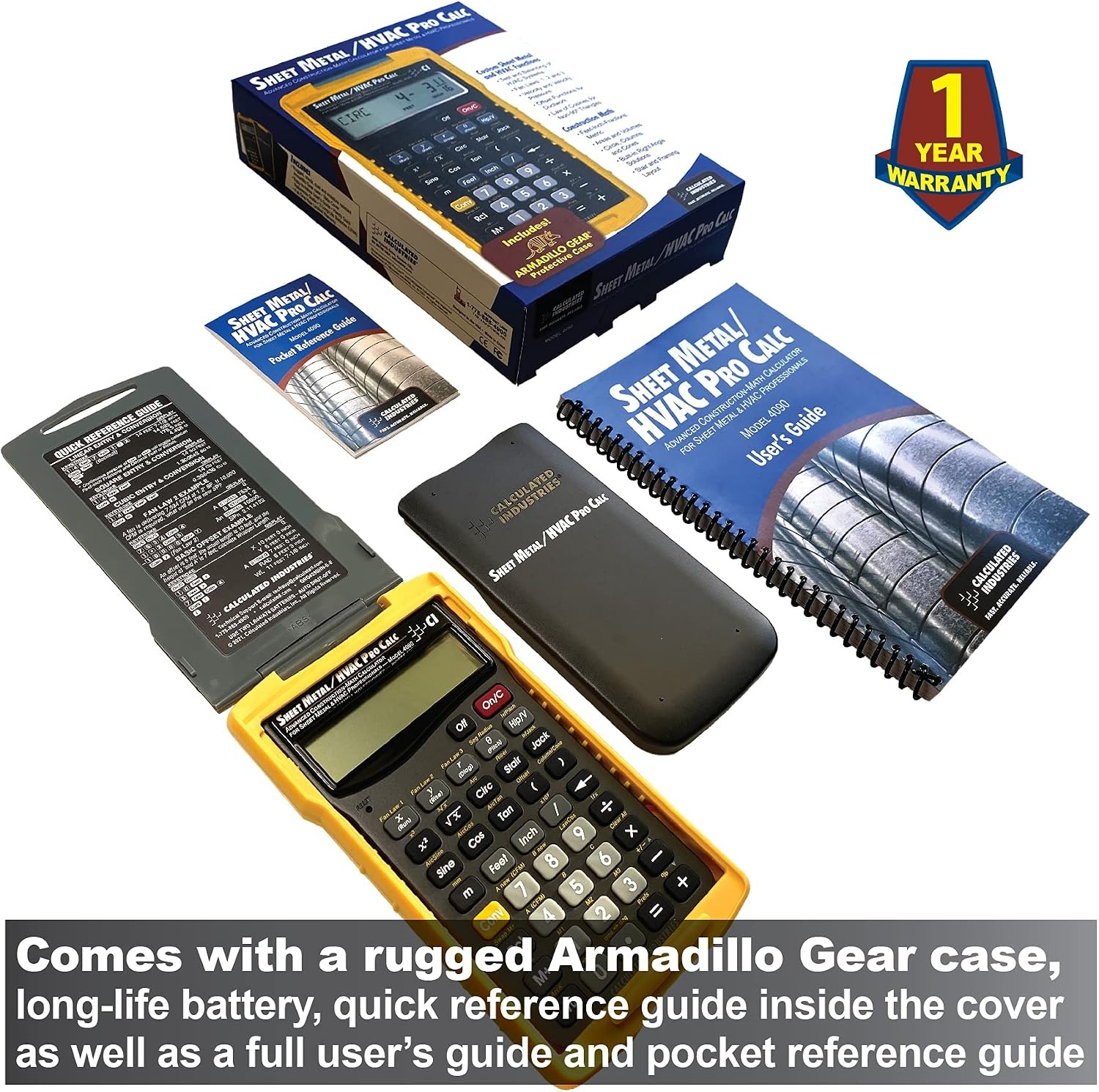image:imageCalculated Industries 4090 Sheet MetalHVAC Pro Calc Calculator Advanced ConstructionMath for Sheet Metal amp HVAC Pros Fan Law Functions ArcK Builtin Constant Laws of Cosines