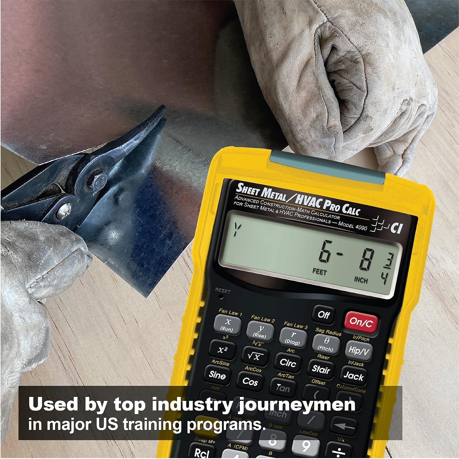 image:imageCalculated Industries 4090 Sheet MetalHVAC Pro Calc Calculator Advanced ConstructionMath for Sheet Metal amp HVAC Pros Fan Law Functions ArcK Builtin Constant Laws of Cosines