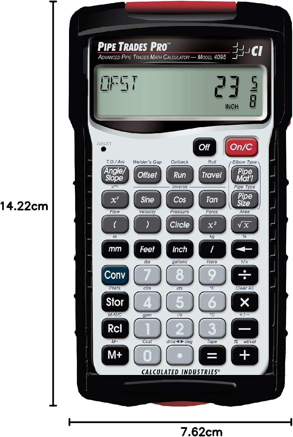 image:imageCalculated Industries 4095 Pipe Trades Pro Advanced Pipe Layout and Design Math Calculator Tool for Pipefitters Steamfitters Sprinklerfitters and Welders Builtin Pipe Data for 7 Materials White Advanced Pipe Layout and Design Math For Pipefitters Steamfitters Sprinklerfitters and WeldersSilver