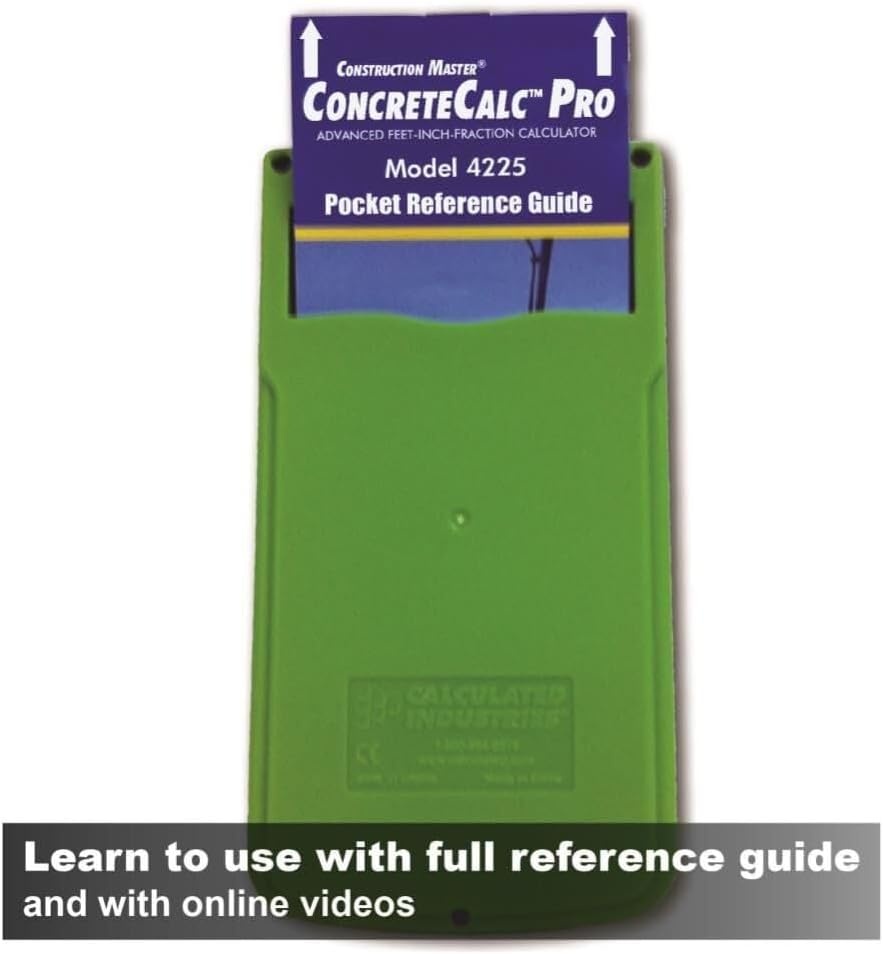 image:imageCalculated Industries 4225 ConcreteCalc Pro Advanced FeetInchFraction Metric ConstructionMath Calculator Tool for Concrete Masonry Paving Contractors and Estimators Advanced FeetInchFraction Metric For Concrete Masonry Paving Contractors and Estimators