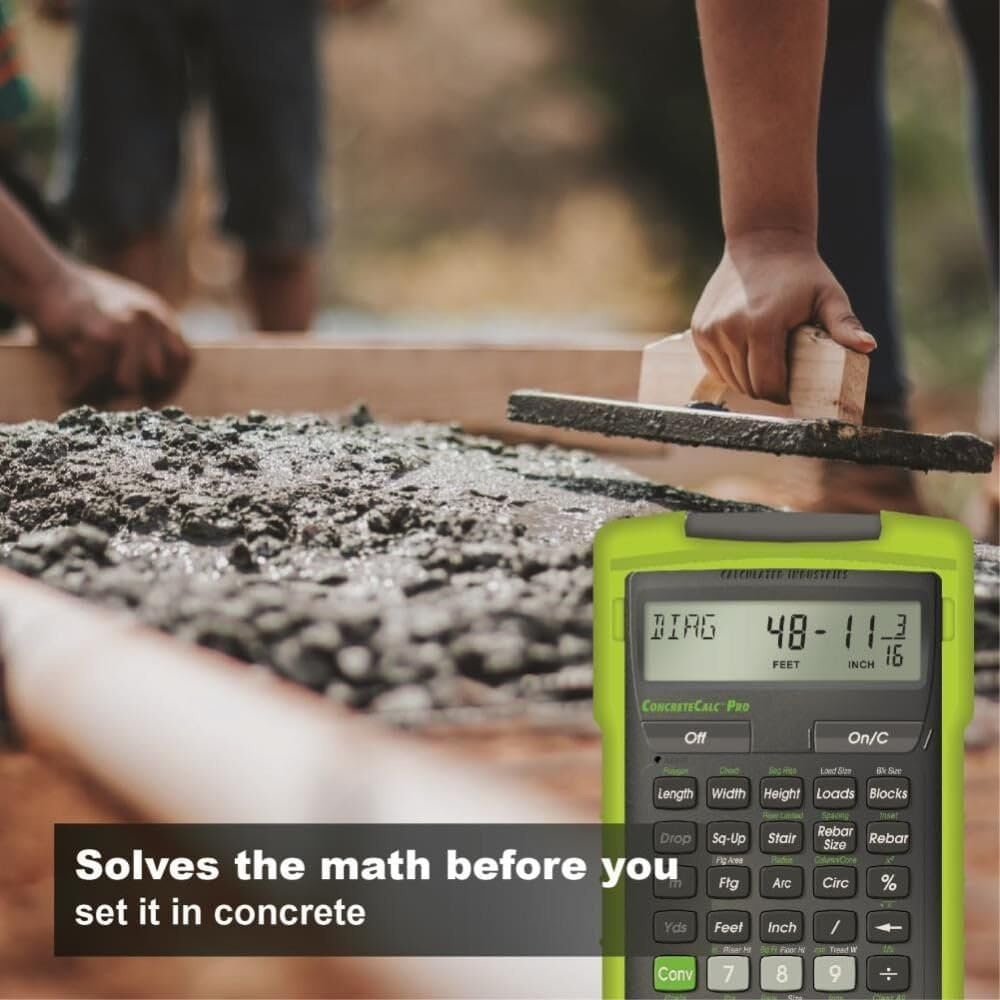 image:imageCalculated Industries 4225 ConcreteCalc Pro Advanced FeetInchFraction Metric ConstructionMath Calculator Tool for Concrete Masonry Paving Contractors and Estimators Advanced FeetInchFraction Metric For Concrete Masonry Paving Contractors and Estimators