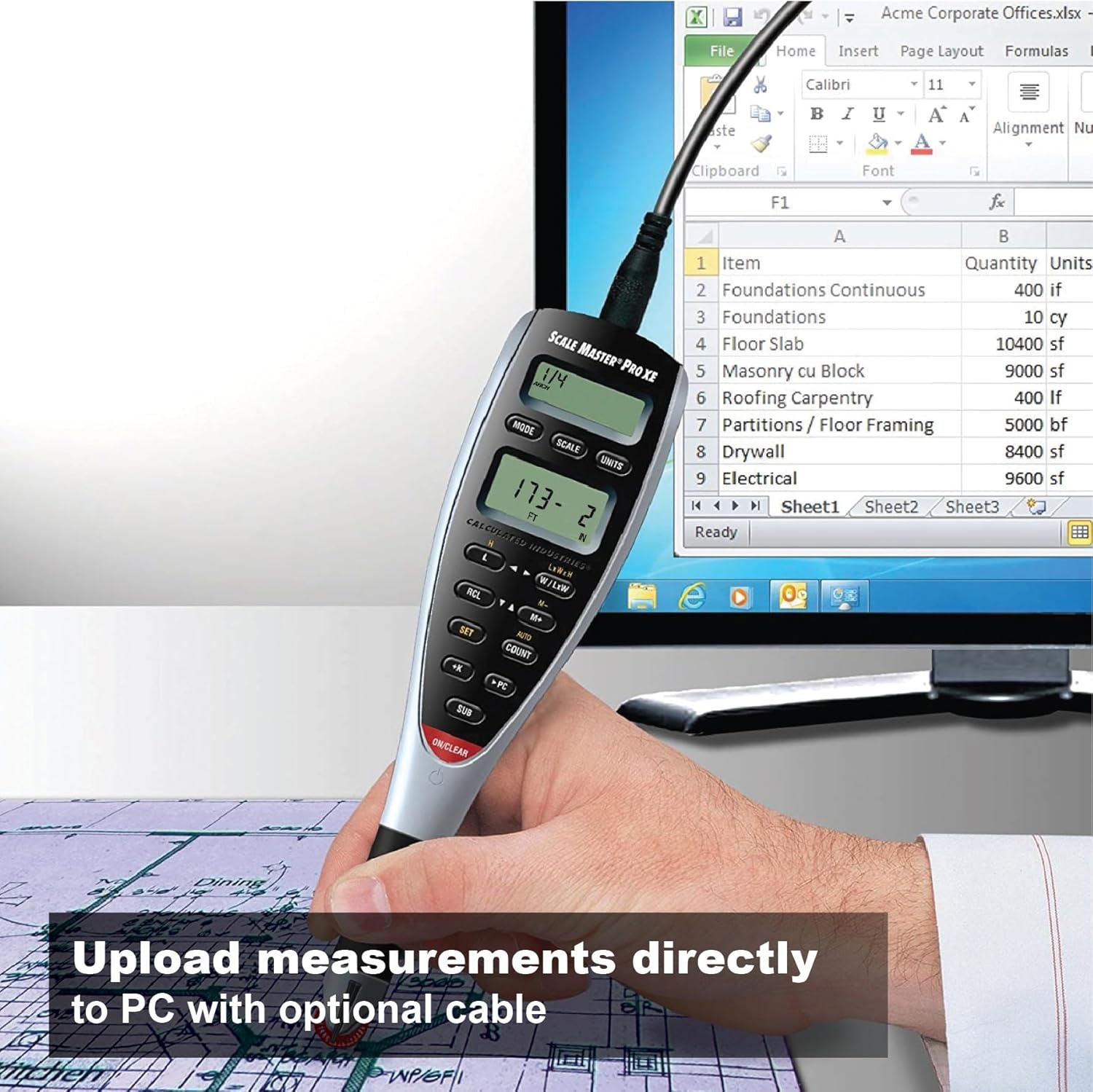 image:imageCalculated Industries 6135 Scale Master Pro XE Digital Plan Measure Advanced Estimating Takeoffs from Blueprints with 91 ImperialMetric Scales and 10 Custom Scales for OutofScale Plans