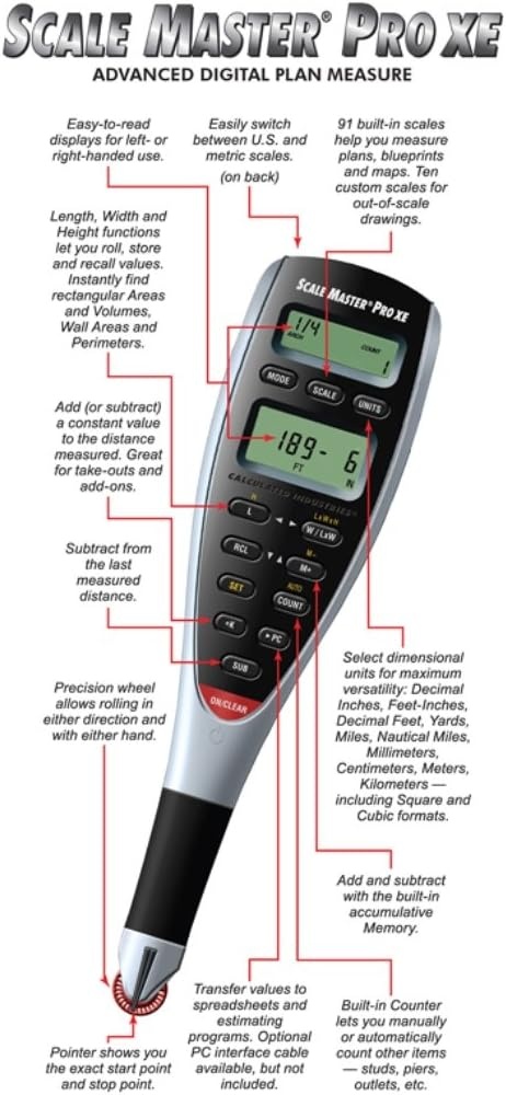 image:imageCalculated Industries 6335 Scale Master ProXE Advanced Digital Plan Measure with PC InterfaceMeasure