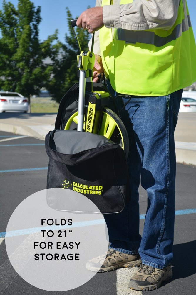 image:imageCalculated Industries 6575 DigiRoller Plus III 125 Inch Estimators Electronic Distance Measuring Wheel with Large Backlit Digital Display Measure in Feet Inches Meters Yards FREE Carrying PackMeasuring Wheel