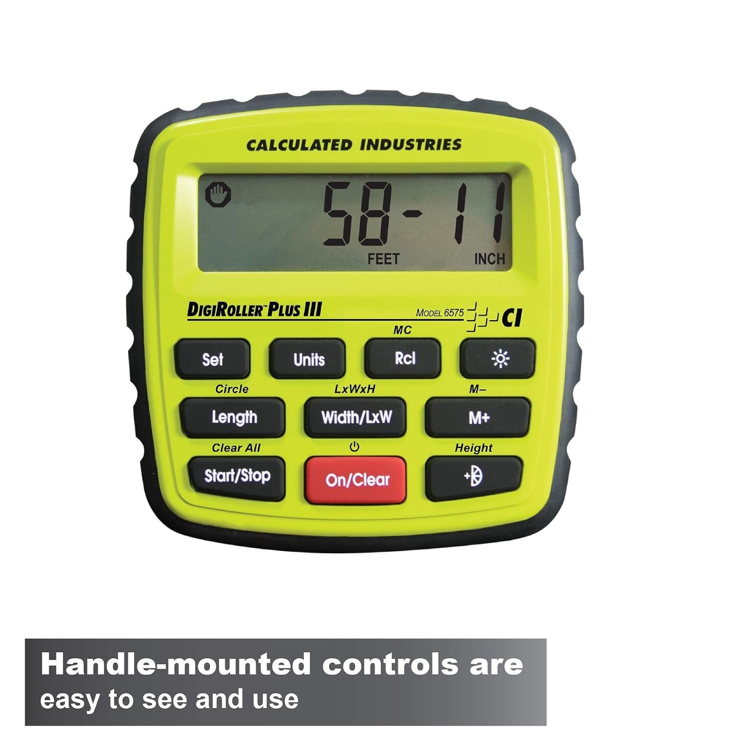 image:imageCalculated Industries 6575 DigiRoller Plus III 125 Inch Estimators Electronic Distance Measuring Wheel with Large Backlit Digital Display Measure in Feet Inches Meters Yards FREE Carrying PackMeasuring Wheel