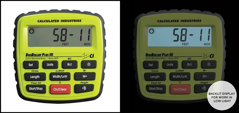 image:imageCalculated Industries 6575 DigiRoller Plus III 125 Inch Estimators Electronic Distance Measuring Wheel with Large Backlit Digital Display Measure in Feet Inches Meters Yards FREE Carrying PackMeasuring Wheel