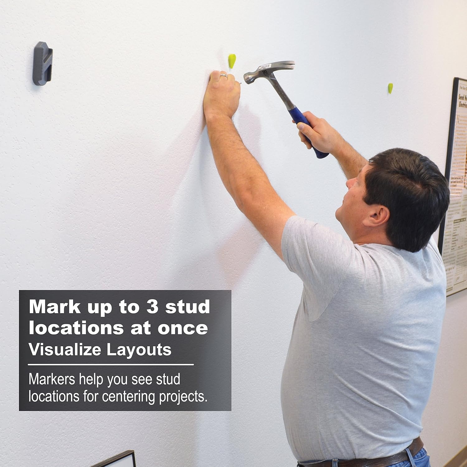 image:imageCalculated Industries 7310 StudMark Magnetic Stud Finder with 2 Removable Magnet Markers Finds amp Marks up to 3 Stud Locations Updated 2020 More Powerful Rare Earth Magnets No Batteries NeededStud Finder