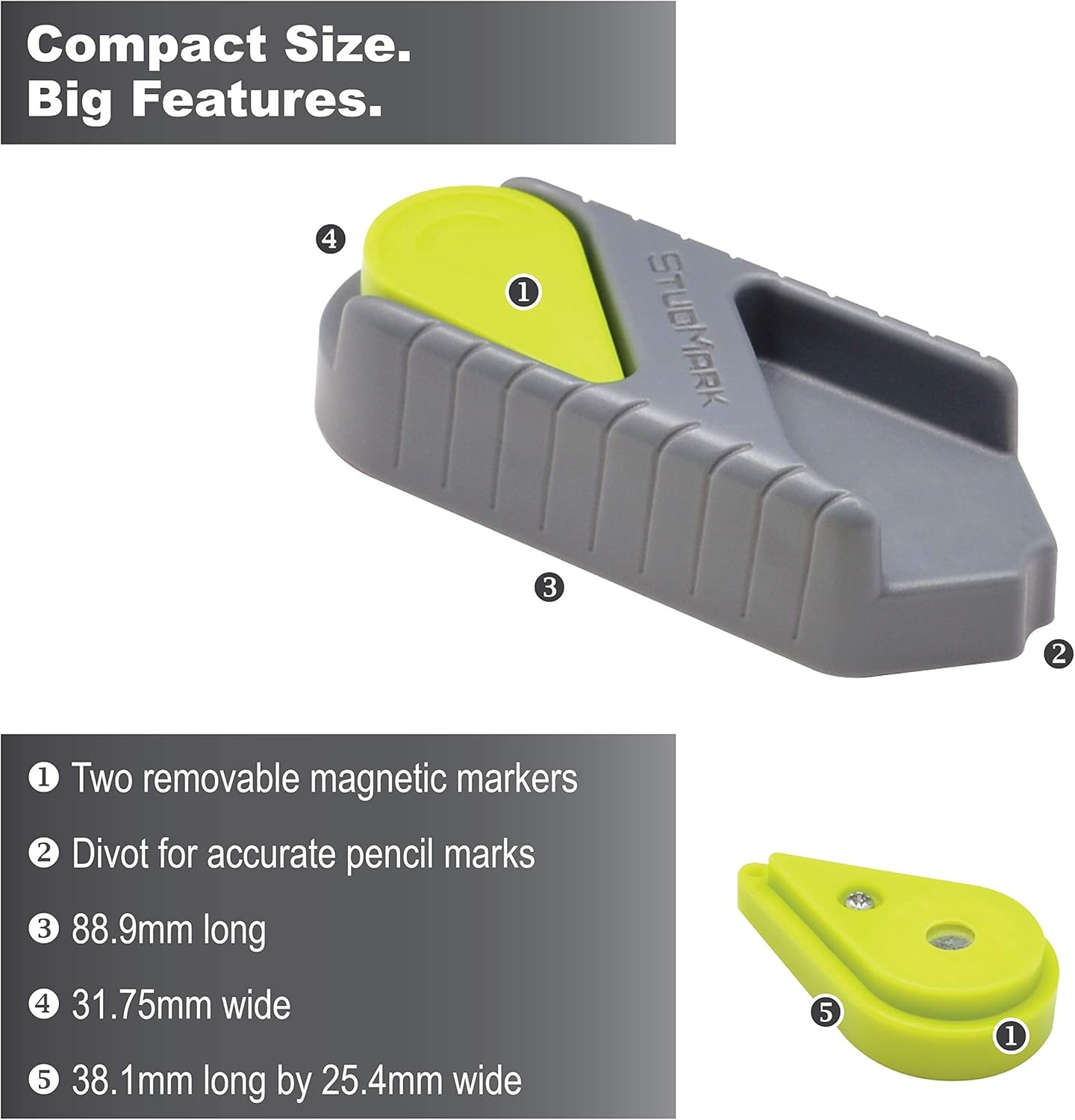 image:imageCalculated Industries 7310 StudMark Magnetic Stud Finder with 2 Removable Magnet Markers Finds amp Marks up to 3 Stud Locations Updated 2020 More Powerful Rare Earth Magnets No Batteries NeededStud Finder