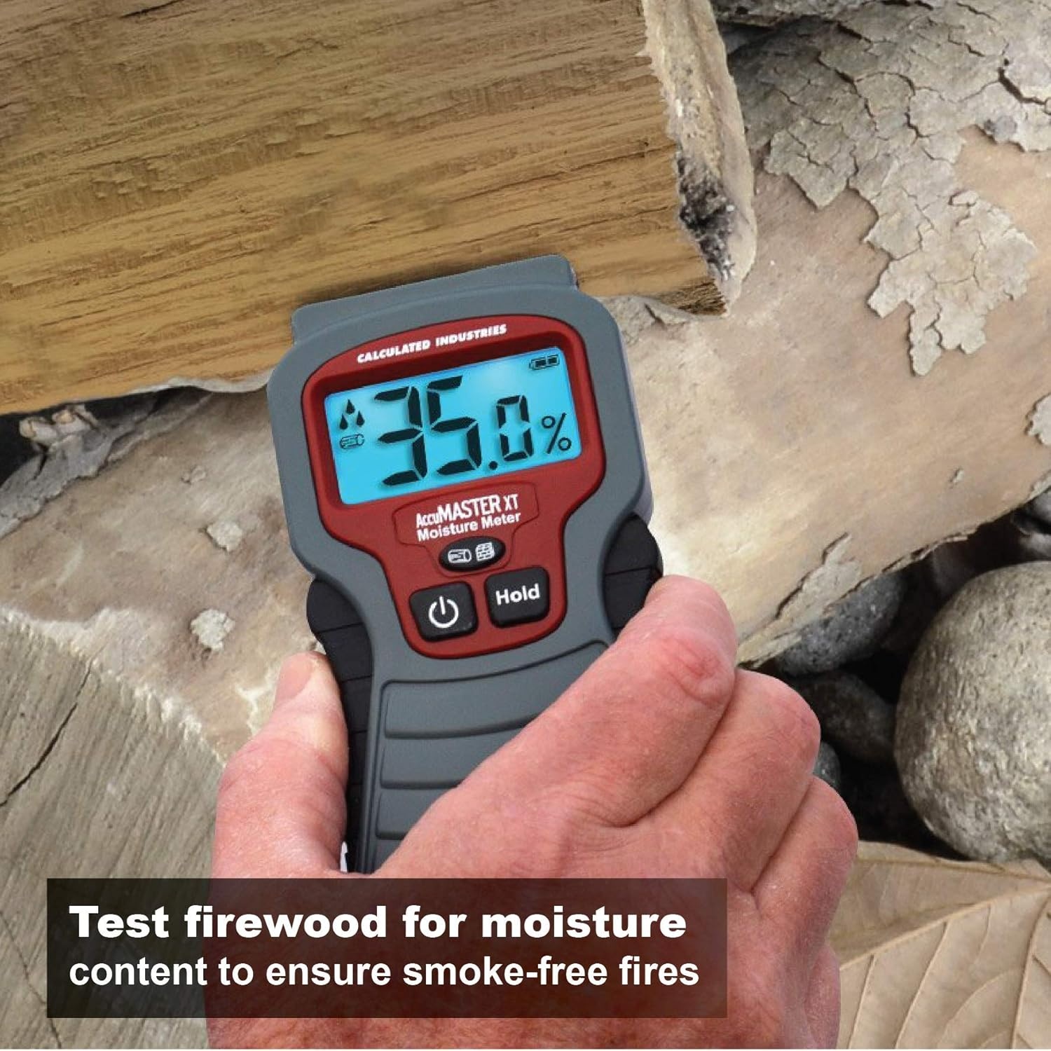image:imageCalculated Industries 7440 AccuMASTER XT Digital Moisture Meter Handheld Pin Type Backlit LCD Display Detects Leaks Damp and Moisture in Wood Walls Ceilings Carpet and Firewood Handheld Pin Type Backlit LCD Display Detects Leaks Damp and Moisture For Wood Walls Ceilings Carpet FirewoodPinType Backlit LCD
