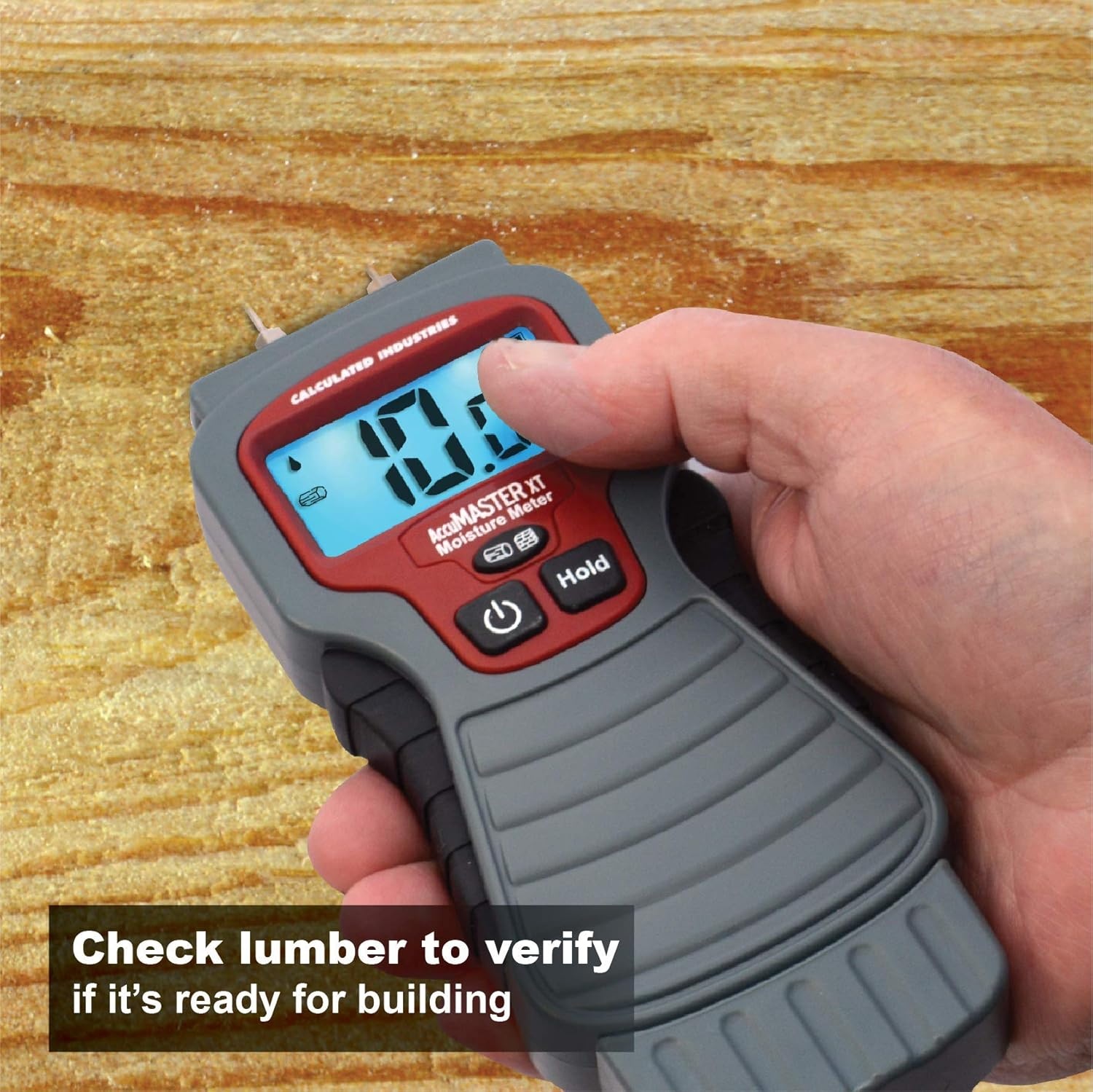 image:imageCalculated Industries 7440 AccuMASTER XT Digital Moisture Meter Handheld Pin Type Backlit LCD Display Detects Leaks Damp and Moisture in Wood Walls Ceilings Carpet and Firewood Handheld Pin Type Backlit LCD Display Detects Leaks Damp and Moisture For Wood Walls Ceilings Carpet FirewoodPinType Backlit LCD