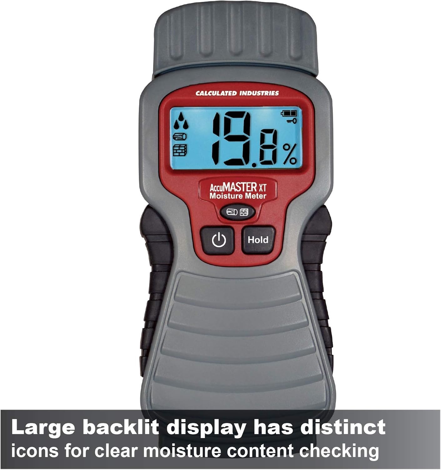 image:imageCalculated Industries 7440 AccuMASTER XT Digital Moisture Meter Handheld Pin Type Backlit LCD Display Detects Leaks Damp and Moisture in Wood Walls Ceilings Carpet and Firewood Handheld Pin Type Backlit LCD Display Detects Leaks Damp and Moisture For Wood Walls Ceilings Carpet FirewoodPinType Backlit LCD