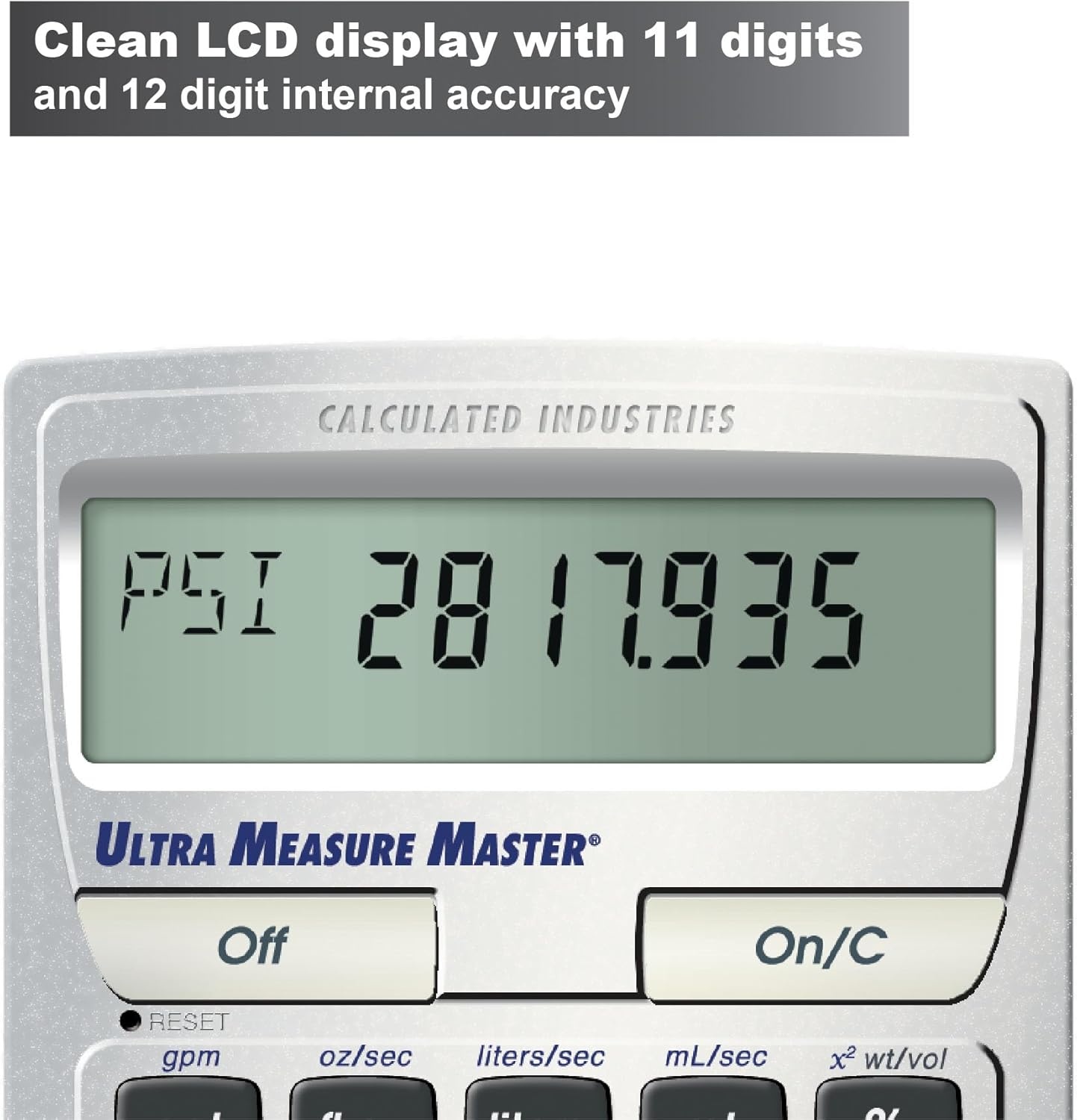 image:imageCalculated Industries 8025 Ultra Measure Master Professional Grade US Standard to Metric Conversion Calculator Tool for Engineers Architects Builders Scientists and Students 60 Units Builtin Silver