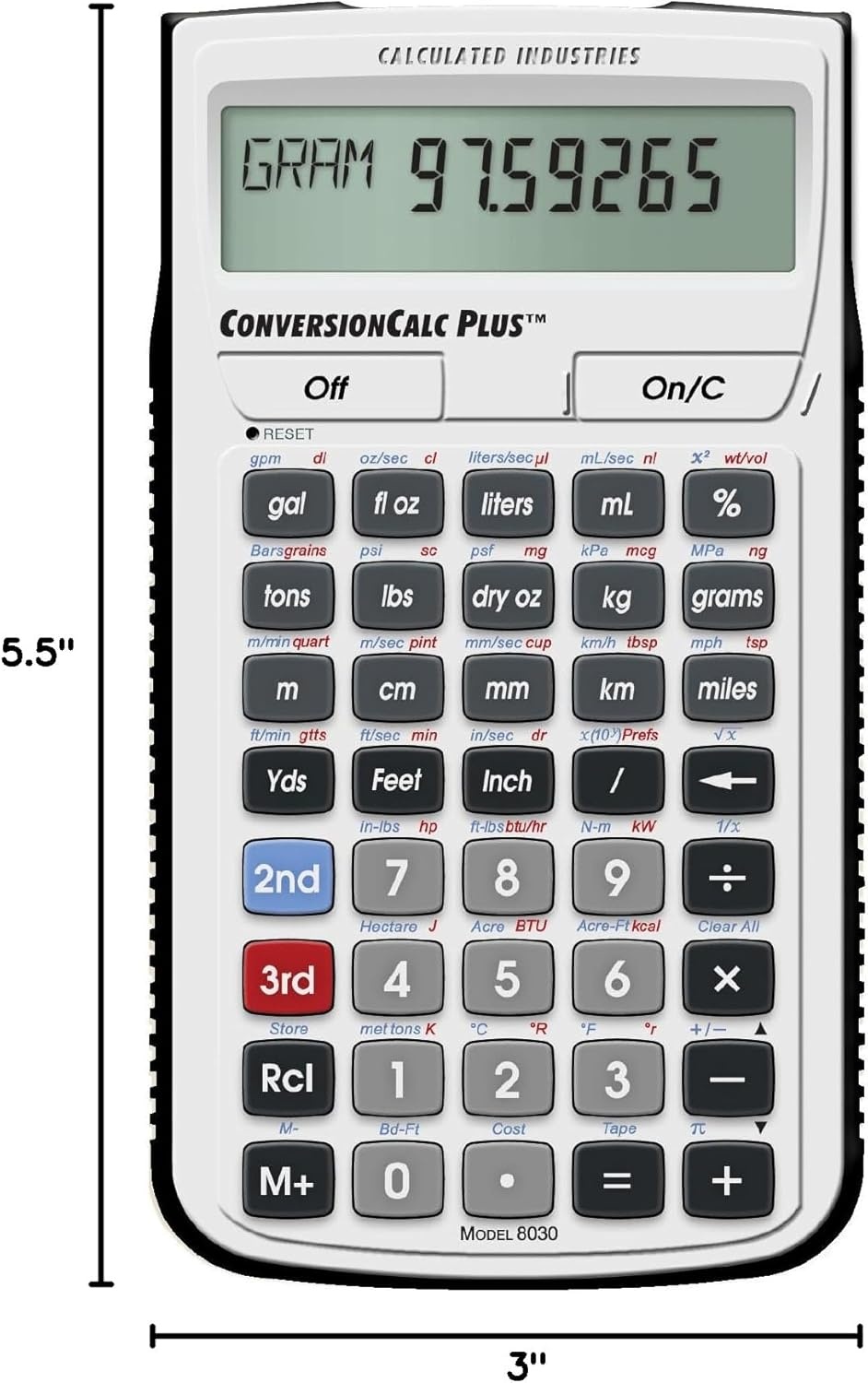 image:imageCalculated Industries 8030 ConversionCalc Plus Conversion Calculator 70 Units 500 Professional Conversion Combinations