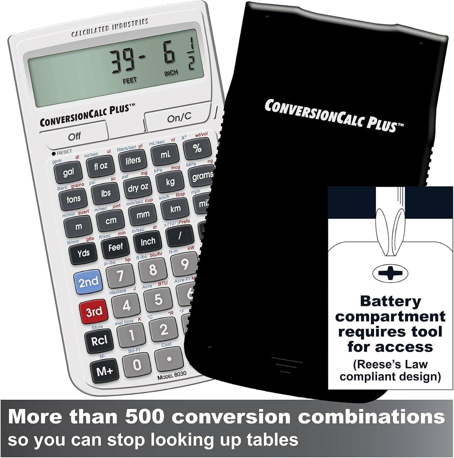 image:imageCalculated Industries 8030 ConversionCalc Plus Conversion Calculator 70 Units 500 Professional Conversion Combinations