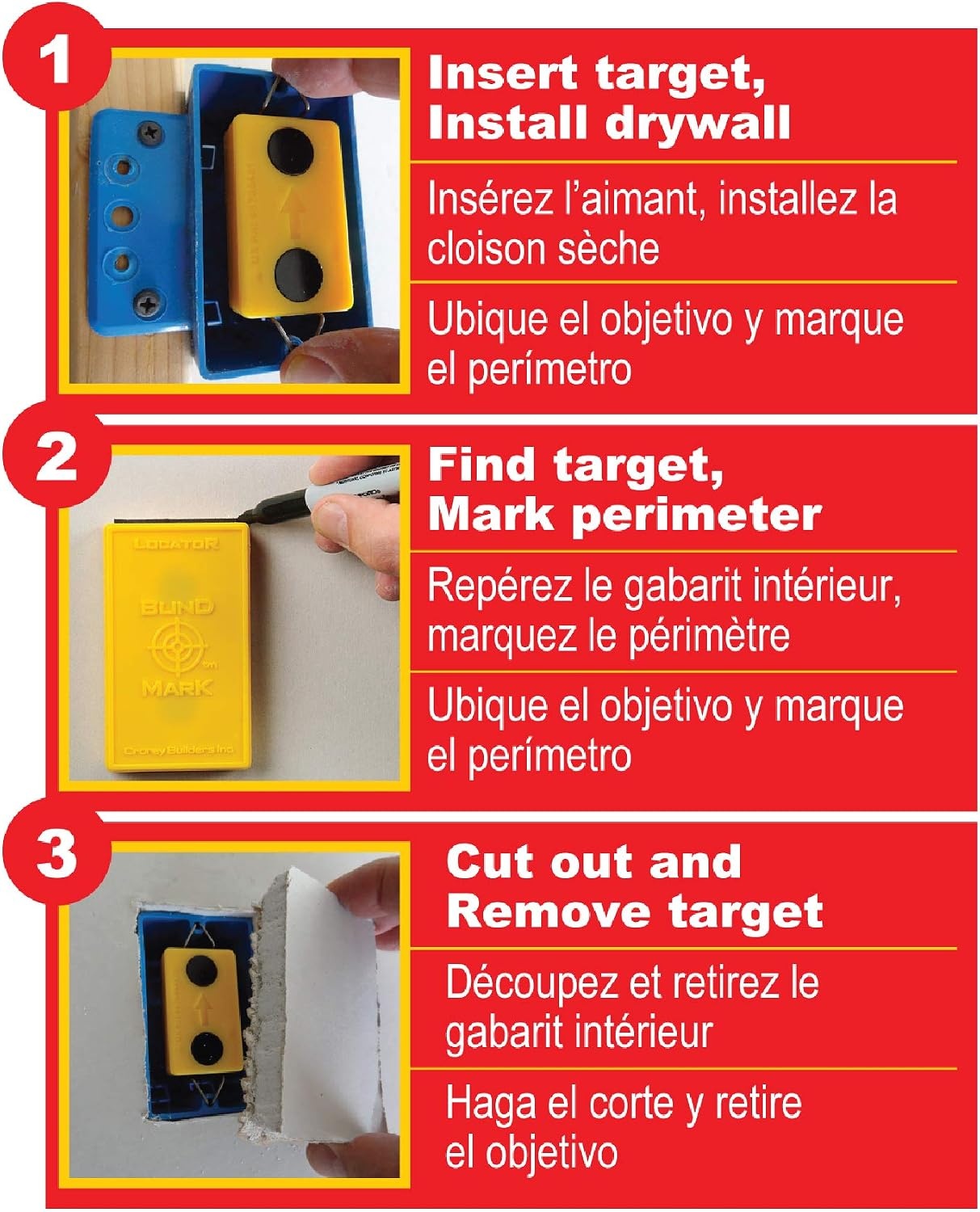 image:imageCalculated Industries 8105 Blind Mark Drywall Electrical Box Locator Tool Powerful RareEarth Magnetic Targets 3 and Locator Kit2 Targets