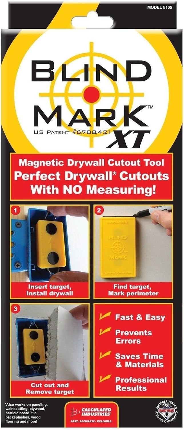 image:imageCalculated Industries 8105 Blind Mark Drywall Electrical Box Locator Tool Powerful RareEarth Magnetic Targets 3 and Locator Kit3 Targets Case
