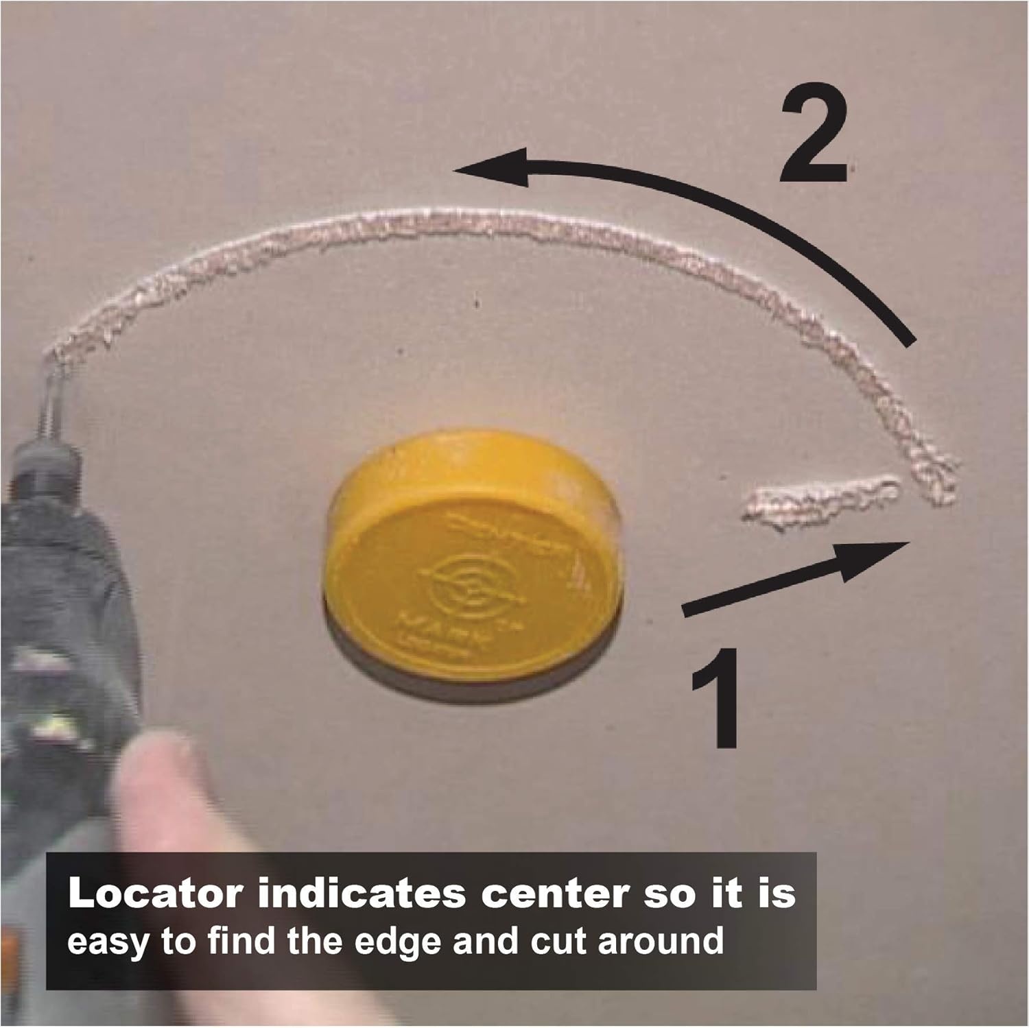 image:imageCalculated Industries 8110 Center Mark Drywall Recessed Lighting Cutout Magnetic Locator Tool for NonLED Cans Yellow