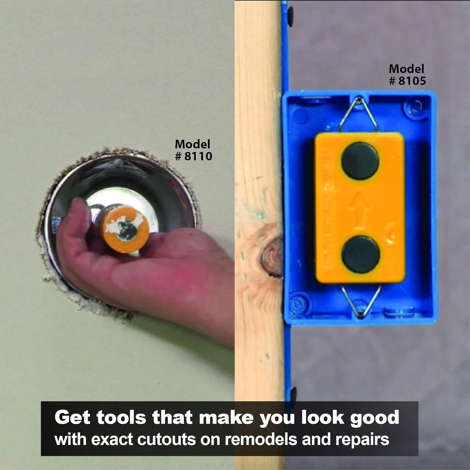 image:imageCalculated Industries 8125 Value Pack Blind Mark and Center Mark Drywall Install Tools For Electrical Outlet Box and Recessed CanLight Cutouts Powerful RareEarth Magnetic Targets and Locator