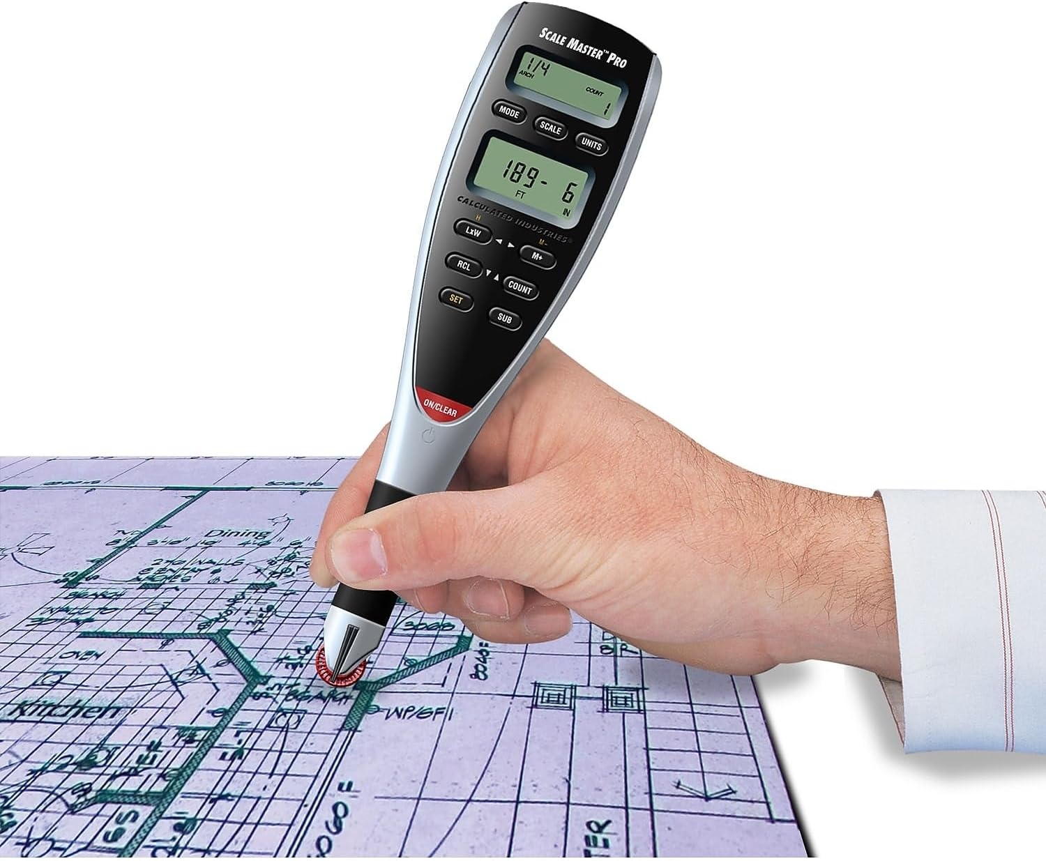 image:imageCalculated Industries Scale Master Pro 73Inch Digital Plan Measure 6025 72 Builtin US Imperial and Metric Scales 6 Custom Scales for OutofScale PlansWithout Kit