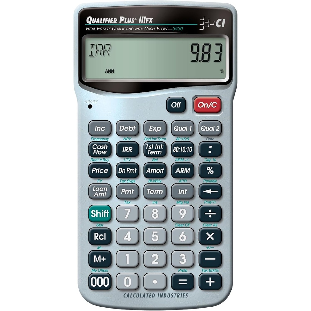 image:imageCalculated Industries 3430 Qualifier Plus IIIfx Real Estate Calculator Advanced Mortgage Finance ClearlyLabeled Keys Buyer PreQualifying Payments amp Amortizations ARMs Combos FHAVA