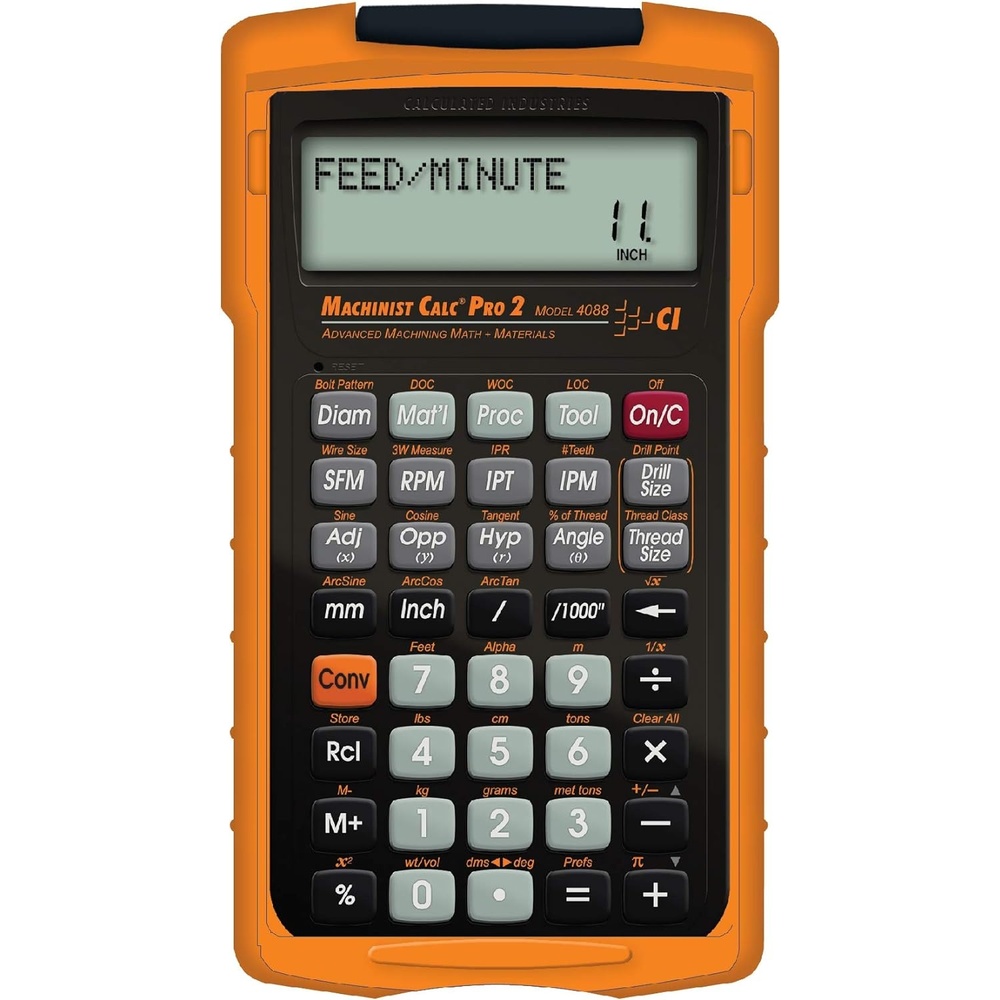 image:imageCalculated Industries 4088 Machinist Calc Pro 2 Advanced Machining Calculator Speeds and Feeds DOC LOC and WOC for Materials and Tool settings Machinists Setters Tool amp Die Makers Shop Owners EngineeringScientific Speeds amp Feeds DOC LOC amp WOC Materials and Tool SettingsCalculator