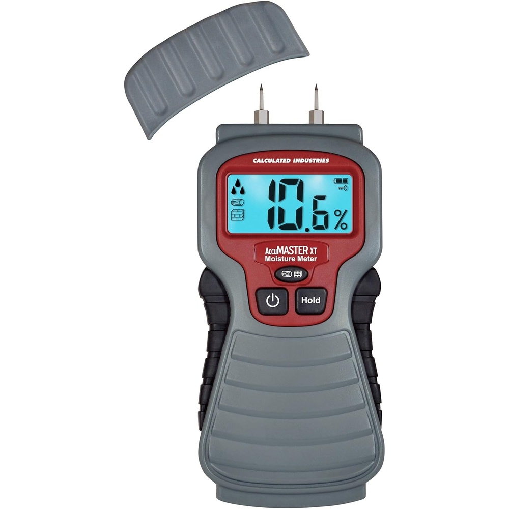 image:imageCalculated Industries 7440 AccuMASTER XT Digital Moisture Meter Handheld Pin Type Backlit LCD Display Detects Leaks Damp and Moisture in Wood Walls Ceilings Carpet and Firewood Handheld Pin Type Backlit LCD Display Detects Leaks Damp and Moisture For Wood Walls Ceilings Carpet FirewoodPinType Backlit LCD