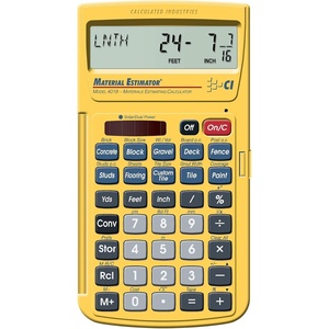 Calculated Industries 4019 Material Estimator Calculator | Finds Project Building Material Costs for DIY’s, Contractors, Tradesmen, Handymen and Construction Estimating Professionals,Yellow | Building Materials Quantities and Costs for DIY’s, Contractors, Tradesmen, Handymen and Construction Estimating Professionals