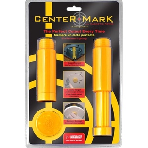 Calculated Industries 8110 Center Mark Drywall Recessed Lighting Cutout Magnetic Locator Tool for Non-LED Cans, Yellow